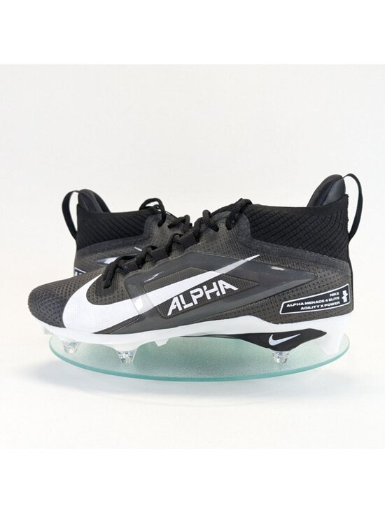 Nike Alpha Football Cleats Mens 11.5 Black White Molded Spikes Shoes HF4550-001